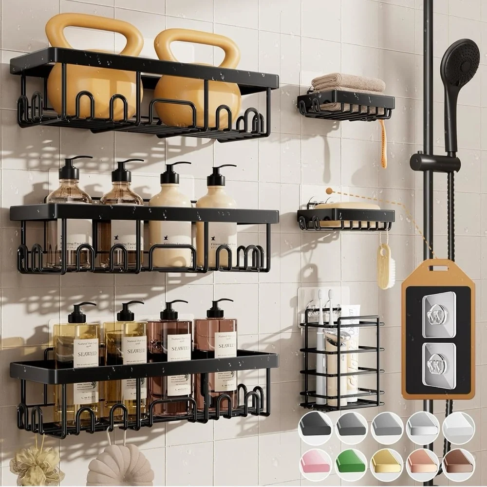 Veken Rustproof & Waterproof Shower Caddy 6-Pack